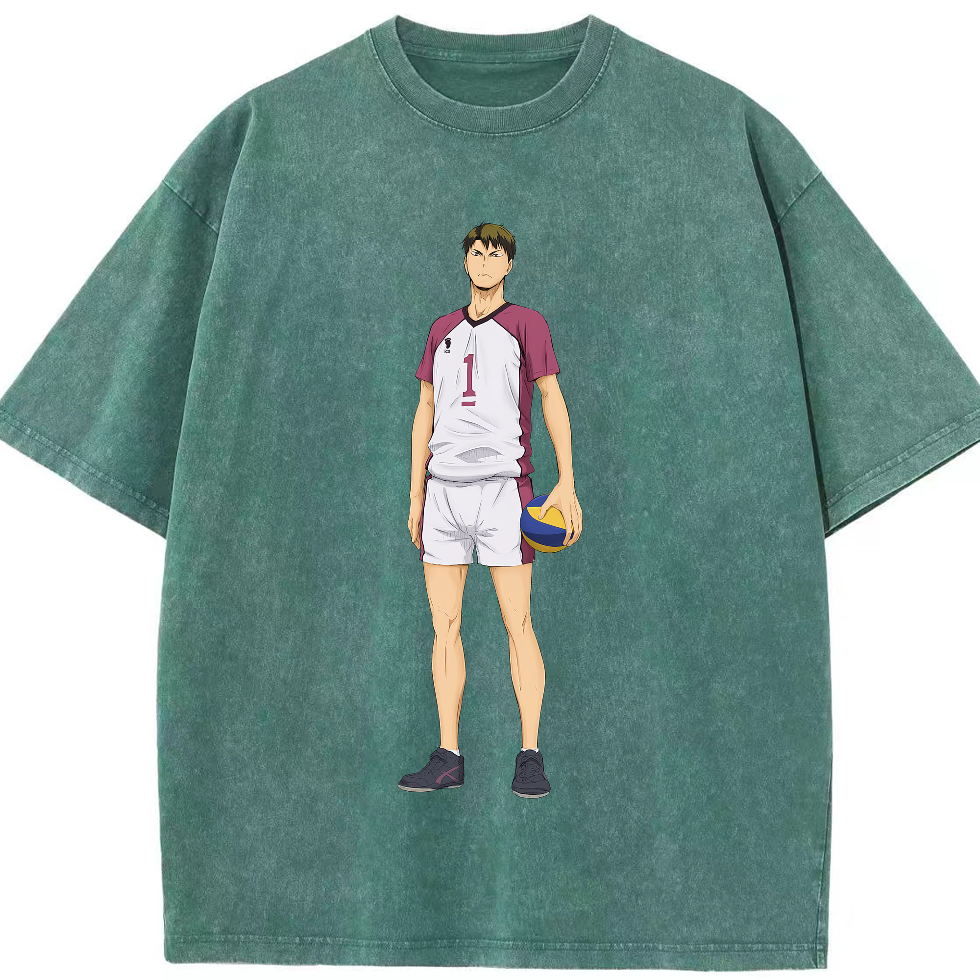 （画像用） ハイキュー!! Haikyu!! 綿100% ヴィンテージ風 半袖Tシャツ（フロントプリント）